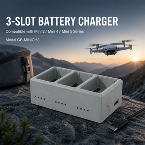 Chargeur de batterie en gros GF-MINICH3 à 3 emplacements compatible avec les batteries de drones DJI Mini 3, Mini <span class=keywords><strong>4</strong></span>, Mini <span class=keywords><strong>5</strong></span> Series – Hub de charge - Product Image 1
