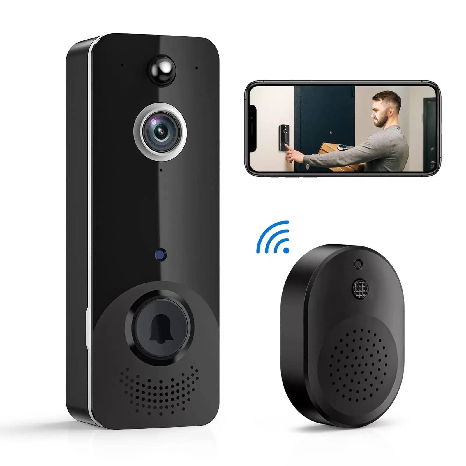 KERUI Video Smart WIFI Visual Doorbell App Home Security Wireless Doorbell Visual Battery Doorbell Apartment Two Way Audio