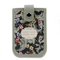 PU dompet tarik motif bunga casing kartu Multi Slot ramping dompet kustom wanita bermerek grosir