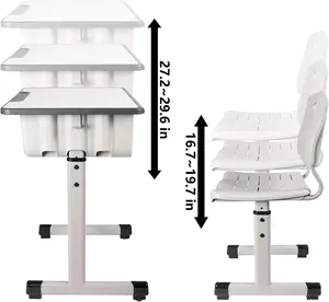 For sale modern primary Wood and plastic school classroom height adjustable desks and chairs school furniture suppliers