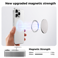 Support de téléphone magnétique puissant en alliage d'aluminium N52, support pliable avec anneau, béquille de bureau réglable, poignée de téléphone à clipser