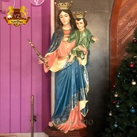 Statue de la Vierge Marie de Lourdes en résine pour jardin extérieur, grande grotte, catholique