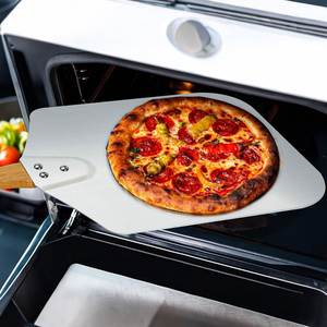 Pelle à pizza en métal avec manche en bois pliable, 12'' x 14'', pelle à pizza en aluminium avec long manche - Product Image 4