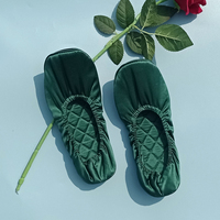 Chaussons pliables en soie pour mariée, 19 Momme, en soie de mûrier, portables pour la maison et le voyage, style ballerine à enfiler