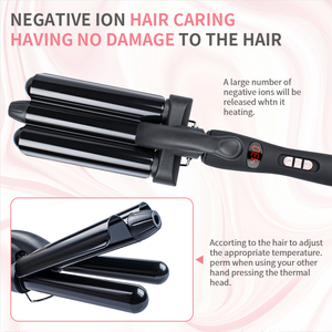 Tóc Curler Chuyên Nghiệp 3 Thùng Waver Curling Sắt Wand LED Hiển Thị Nhiệt Độ Sóng Tóc Curling Sắt - Product Image 3