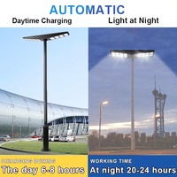 Lampadaire Solaire LED Extérieur Tout-en-un Intelligent à Télécommande IP65 ABS 1600W/3200W/800W pour Éclairage Routier