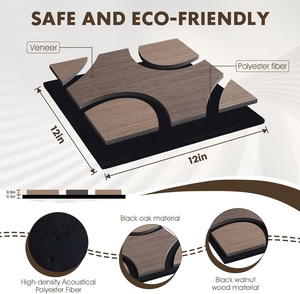 Panneaux acoustiques en bois à motif géométrique en forme de cœur 3D, panneaux muraux absorbants le son pour la décoration intérieure commerciale et résidentielle - Product Image 2