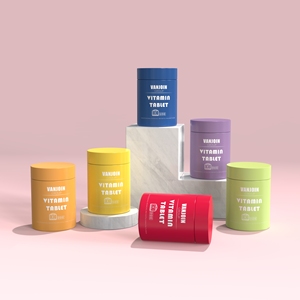Plastic Capsule Supplement Jar with Paper Box 3OZ 4OZ 5OZ 6OZ 8OZ Plastic Pill Tablet Capsule Jar Packaging