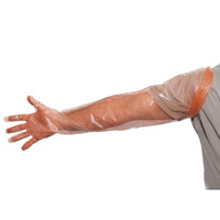 100 pièces/boîte Gants vétérinaires jetables blancs et rouges pour insémination artificielle animale, gants à manches longues