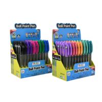 Lot de 50 stylos à bille rétractables 0,7 mm avec boîte de présentation pour fournitures scolaires et de bureau