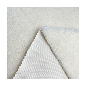 Tissu en polaire sherpa 100% polyester de qualité supérieure, épais, dense, résistant au rétrécissement, à motif brossé, pour manteaux et vestes - Product Image 1