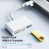 Adaptateur Micro OTG Multifonction 3-en-1 Worthspark USB Type-C 3.0 Lecteur de Cartes SD TF Externe pour Téléphone Android