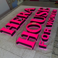 Letrero Luminoso LED para Gimnasio de Mujeres, Letrero Exterior Impermeable con Letras en 3D, Letrero con Logotipo LED Personalizado para Decoración de Pared