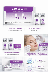Solution Hyaluronique EXO-NAD-PLLA pour Soins de la Peau, OEM/ODM, Logo Personnalisé, MOQ 100 |   3 Ensembles (6 flacons) EXO CELL 3 en 1 Sculpta Contouring - Product Image 6
