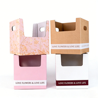 Boîte à plantes en pot avec logo personnalisé, boîte cadeau de déménagement, boîte en carton ondulé pour boutique de fleurs, emballage de bouquet, fournitures florales