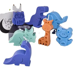 Molde de silicone de série de dinossauro, todos os tipos de animais, vela perfumada, formato de velas, artesanal, velas aromáticas