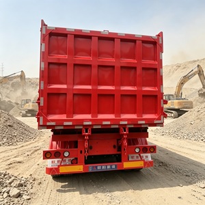 Semirremolque Volquete Trasero <span class=keywords><strong>de</strong></span> 3 Ejes y 45 Toneladas con Elevación <span class=keywords><strong>de</strong></span> <span class=keywords><strong>un</strong></span> <span class=keywords><strong>Eje</strong></span>, <span class=keywords><strong>Remolque</strong></span> Volquete para Arena y Grava - Product Image 1