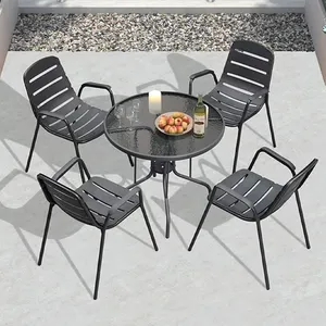 Free Combination Aluminum Tables Chairs Outdoor Garden Furniture Set Metal Hotel Industrial Courtyard