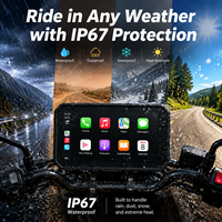 Navigateur GPS pour moto Aoocci BM6, plug-and-play, GPS intégré, CarPlay sans fil, Android Auto, écran d'affichage, commande au volant, TPMS