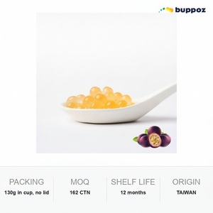 Perles de tapioca éclatantes saveur fruit de la passion 130g en pot Halal HACCP pour les salons de thé et les magasins de bubble tea OEM - Product Image 6