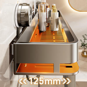 Estante de Almacenamiento para Baño con Ventosa Ecológico y Moderno, Uso Doméstico, Sin Perforaciones, para Inodoro, Lavabo, Montado en la Pared, Multifuncional - Product Image 3