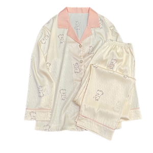 Camisones de satén de manga corta a <span class=keywords><strong>la</strong></span> moda para mujer, ropa de casa transpirable cómoda para verano, primavera, estampados de dibujos animados tontos - Product Image 3