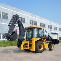 Excavadora Retroexcavadora 3CX 4WD, Excavadora de Ruedas Todoterreno, Motor Yuchai, Bomba Dingfeng, Sistema de Control Hidráulico, Global
