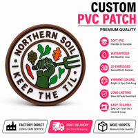 Écussons personnalisés en PVC souple moulé en 3D avec logo de jardin potager, résistants aux taches, avec fixation auto-agrippante pour sacs à dos