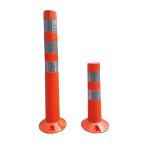 Rebound PU Reflective Plastic Road Safety Bollard Traffic Security Delineator Post Flexible Warning Bollard Parking Bollard