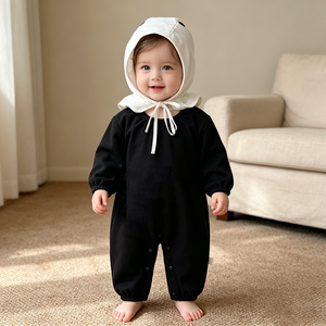 Vêtements en gros pour bébés garçons et filles, tenues de fête à thème tête de mort mignonnes, barboteuses en coton personnalisées, vêtements pour nouveau-nés avec chapeaux fantômes - Product Image 4