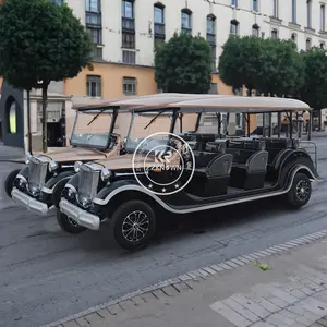 Ônibus turístico clássico, carro vintage, 11 assentos, modelo mais recente, carro retrô clássico, carrinho de golfe, ônibus elétrico, modelo T