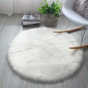 Tùy chỉnh vòng Fluffy Faux lông thảm có thể giặt xù xì khu vực thảm thiết kế hiện đại siêu xù xì thảm cho phòng khách - Product Image 2