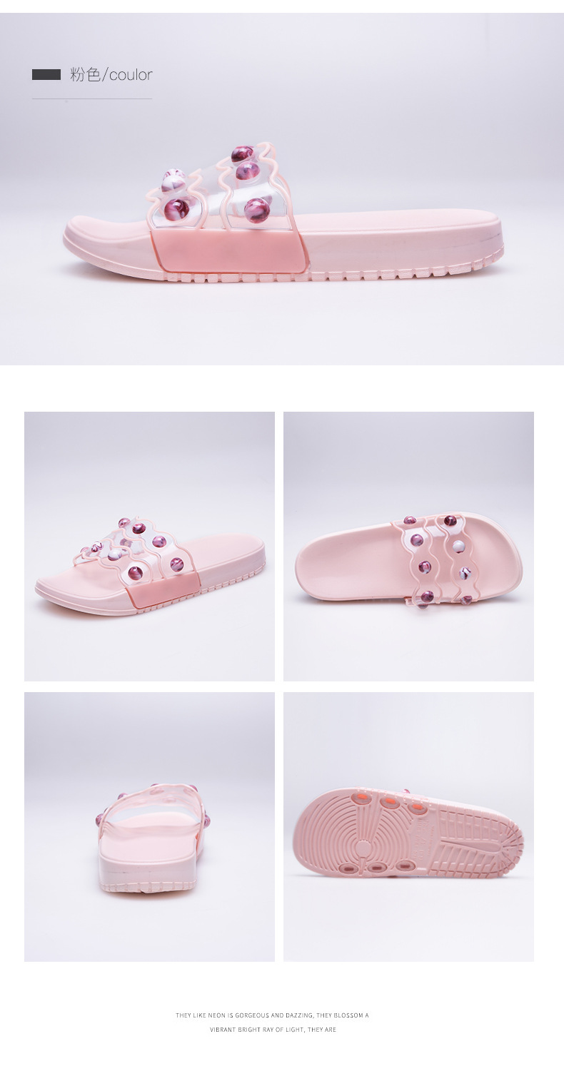 New Transparent Agate Ladies Rubber Slippers EVA Home Slippers Non-slip PVC Slipper