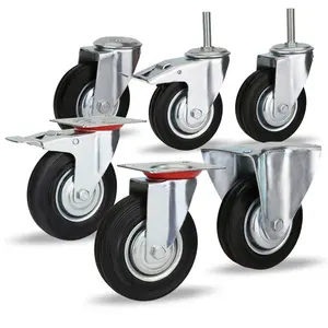 200mm/8 "비치 카트를 위한 봄 적재된 단단한 고무 수평하게 하는 피마자 회전대 산업 피마자 바퀴