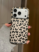 Coques de téléphone à imprimé léopard, tendance, coque pour iPhone IMD pour 14 15 16 17 Promax, esthétique haut de gamme