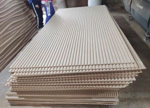 Pannelli decorativi <span class=keywords><strong>MDF</strong></span> 1220*2440 spessore 6mm 10mm <span class=keywords><strong>MDF</strong></span> <span class=keywords><strong>pannello</strong></span> scanalato flessibile 3D - Product Image 3