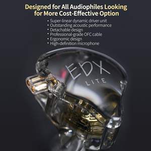 Auriculares Monitores In-Ear Originales Kz Edx Lite Al Precio Más Bajo Con Bajos Profundos, Auriculares Con Cable IEM Con Driver Dinámico Ultralineal - Product Image 3