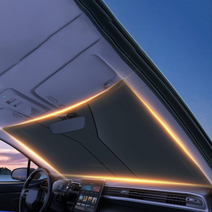 Pare-soleil de pare-brise avant de qualité supérieure, pare-soleil de <span class=keywords><strong>voiture</strong></span> rétractable et pliable en polyester et nylon durables - Product Image 3