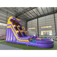 Toboggan aquatique géant de 30 pieds de haut, toboggans aquatiques gonflables de grande taille pour adultes