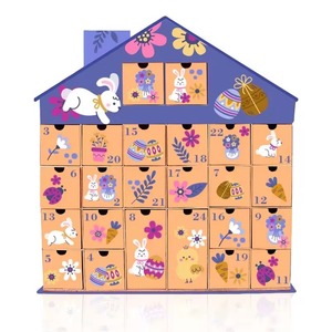 Customized printed cardboard Halloween Christmas gift packaging paper house shaped Christmas <b>calendar</b> box - Product Image 2