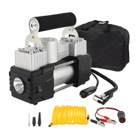 Portable Double Cylinder 12V Car Tire Inflator with Tire Pressure Monitor Mini Air Compressor Electric Air Pump