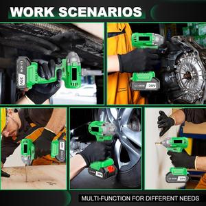 Taladro Inalámbrico de 20V con 320Nm de Torque, Alimentado por Batería, Ideal para Bricolaje y Mantenimiento de Automóviles, Envío Directo Disponible CW-20CG-2 Inalámbrico - Product Image 5