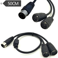 Werks großhandel 50cm MIDI DIN 5-PIN-Stecker an 2 Buchse Y Splitter Adapter kabel Verlängerung Audio kabel für MIDI-Tastatur