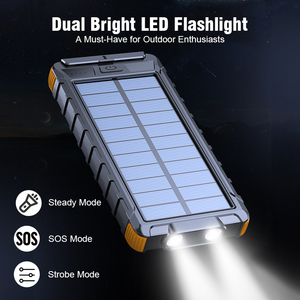 พาวเวอร์แบงค์พลังงานแสงอาทิตย์18000มิลลิแอมป์ต่อชั่วโมงพาวเวอร์แบงค์ชาร์จเร็วสถานีพลังงานพร้อมไฟฉาย - Product Image 5
