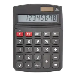 Basics LCD 12 Digit Desktop Calculator with big soft sensitive button,School Office Use (BLACK)