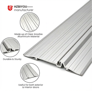 Plaque <span class=keywords><strong>de</strong></span> <span class=keywords><strong>seuil</strong></span> moderne <span class=keywords><strong>en</strong></span> <span class=keywords><strong>aluminium</strong></span> pour <span class=keywords><strong>porte</strong></span> <span class=keywords><strong>de</strong></span> <span class=keywords><strong>garage</strong></span>, fixation facile par vis pour sols inégaux, joint <span class=keywords><strong>de</strong></span> <span class=keywords><strong>seuil</strong></span> <span class=keywords><strong>de</strong></span> <span class=keywords><strong>porte</strong></span> coulissante extérieure - Product Image 1