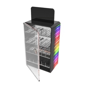 Modern Manufacturer Custom Premium Acrylic Anti-Rust <b>Floating</b> Shelf Smoke Tobacco Display Stand with LED Strips Available - Product Image 5