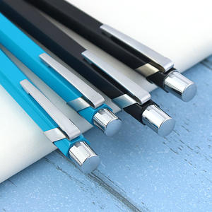 Stylo bille métallique bleu et noir avec logo personnalisé, pointe de 1,0 mm, nouveau design hexagonal promotionnel, style SD-3149 - Product Image 3