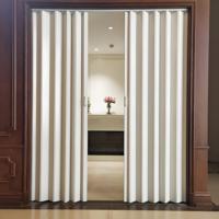 Porte pliante accordéon moderne en PVC Cadre en alliage d'aluminium Surface finie pour l'intérieur de la maison Cuisine Salon Centre commercial Vente en gros