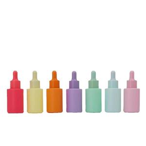 Customizable 30ml Glass Dropper Bottle <b>Screw</b> Cap Luxury <b>Flat</b> Shoulder Colorful Essence Skin Care Serum Cream Silk Screen Printed - Product Image 3